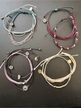 9 Pure Vida Woven Bracelets Skull Spider Web Moon Star GUC